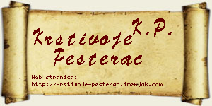 Krstivoje Pešterac vizit kartica